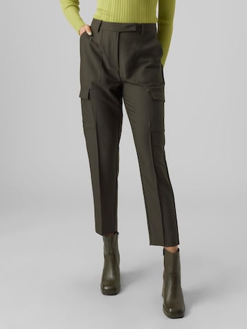 VERO MODA Regular Trousers with creases 'NYLA' in Green: front