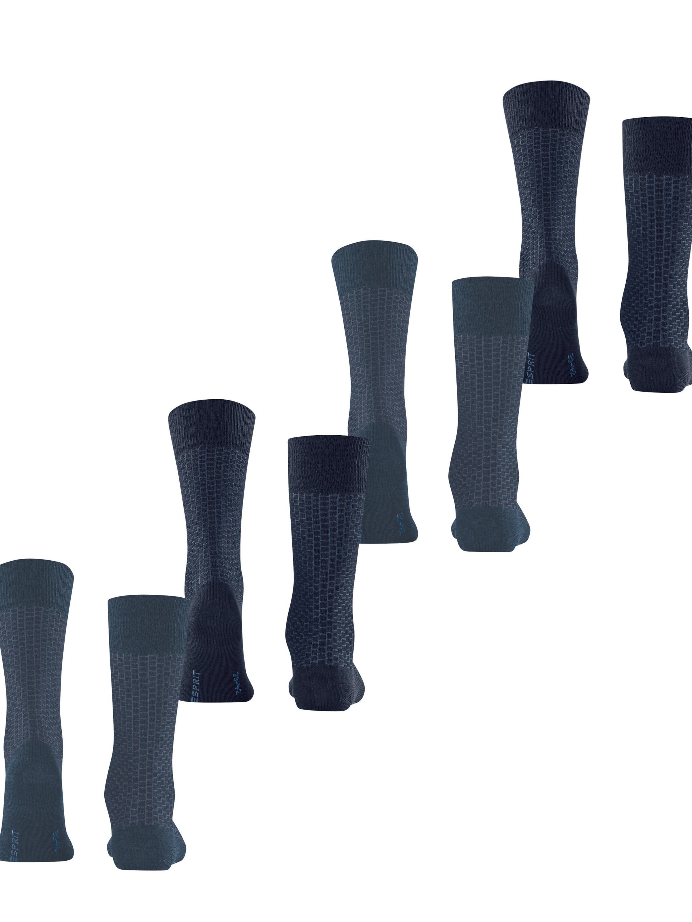 ESPRIT Socks 'Illusional Grid 4-Pack' in Mixed colors