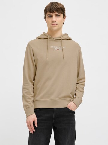 Felpa di JJ Rebel in beige: frontale