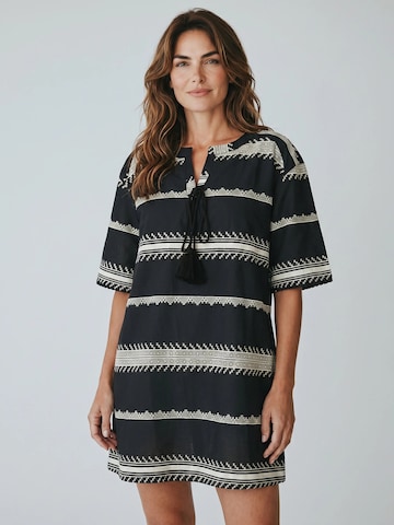 Pink Label - Vestido de verão 'BEACHWEAR OIL GREEN EMBROIDERY' em preto: frente