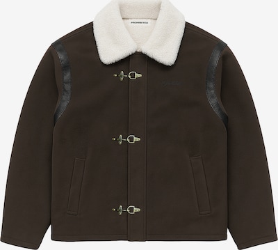 Prohibited Winter Jacket 'Varsity' in L in Brown / Black / Wool white, Item view