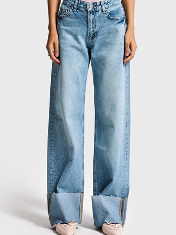 IT'S BASIC Regular Jeans 'STRAIGHT MID RISE JEANS' in Blauw