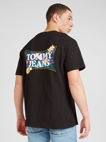 Tommy Jeans - Camiseta 'FLOWER POWER' en negro