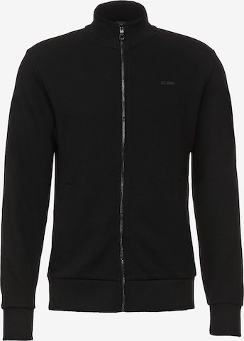 Street One MEN Zip-Up Hoodie in Black: front