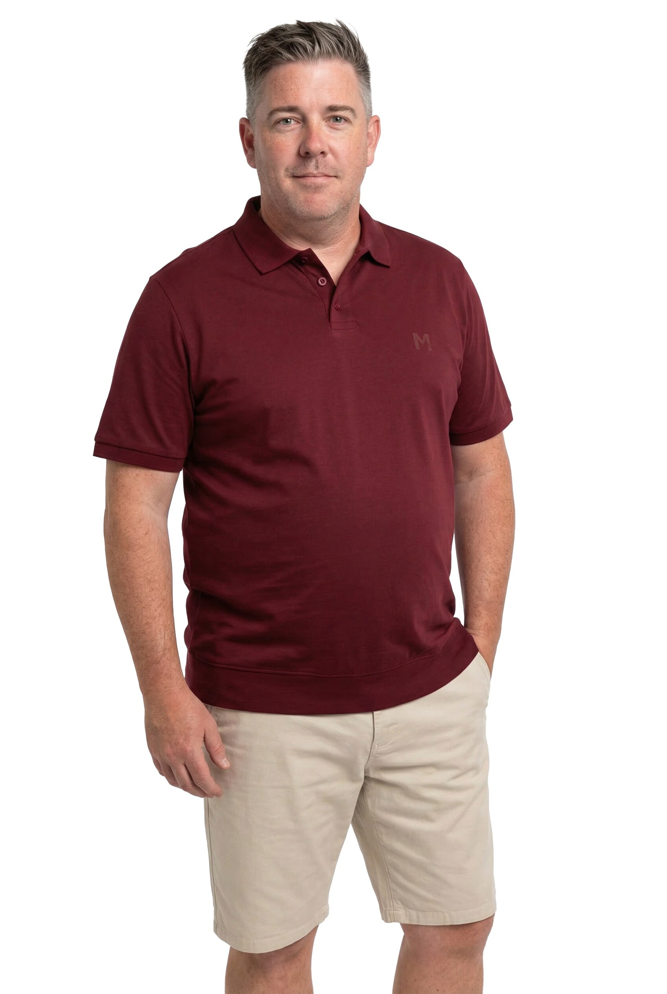 Men Plus Shirt in Rood: voorkant