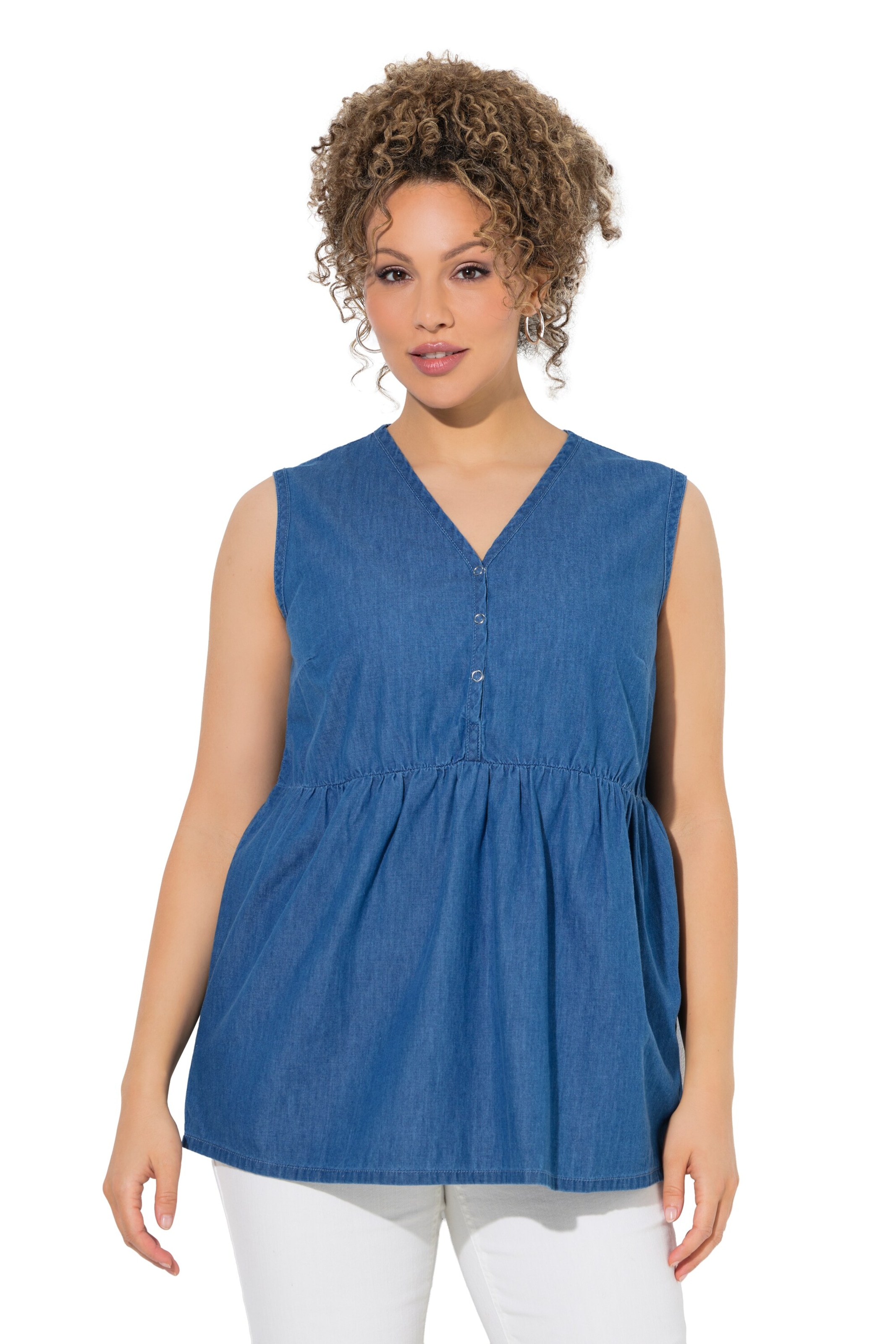 Ulla Popken Blouse in Blauw: voorkant