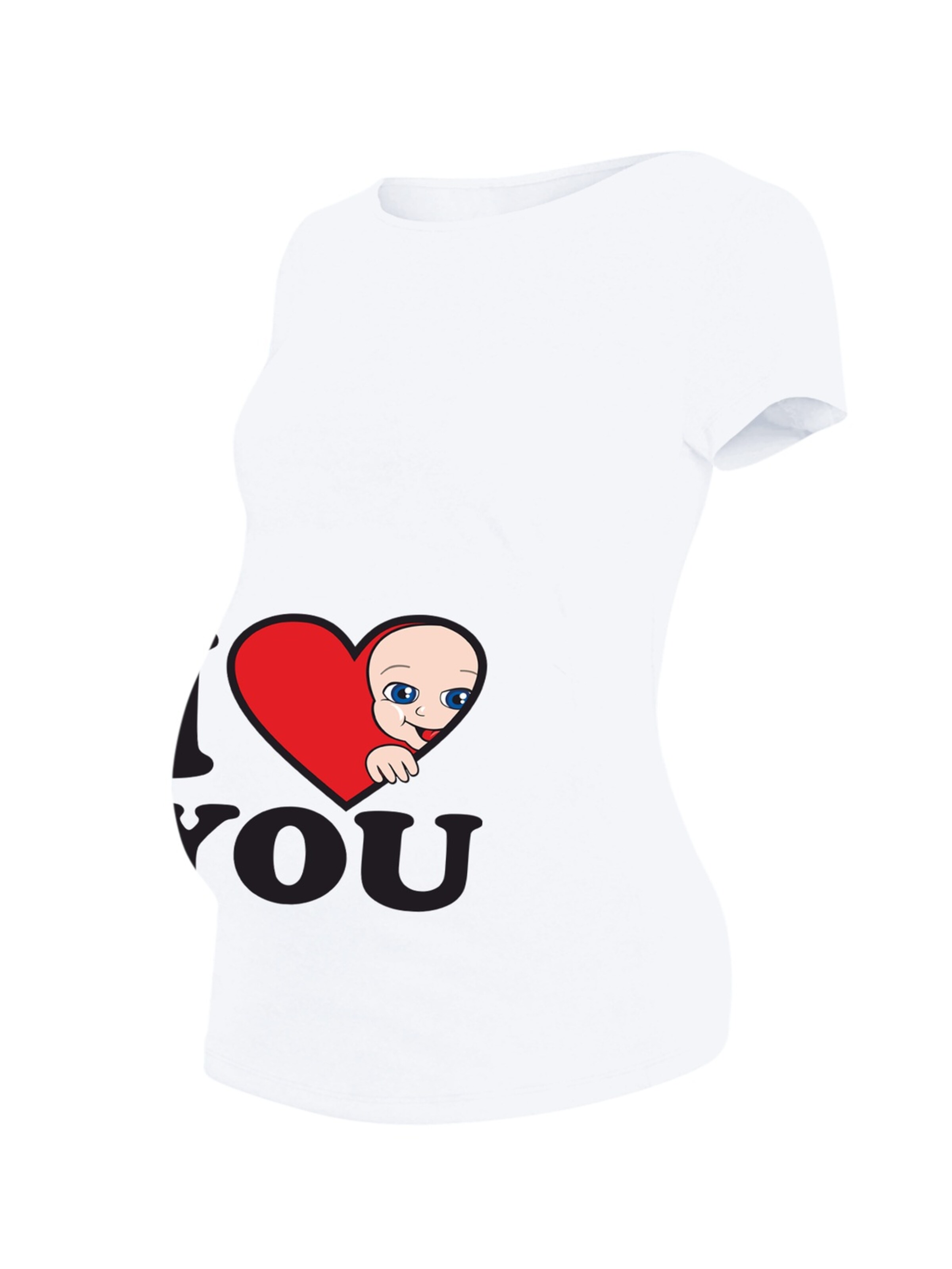 M.M.C. Shirt 'I Love You Umstandsshirt' in White: front