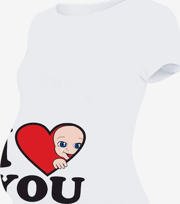 M.M.C. Shirt 'I Love You Umstandsshirt' in White: front