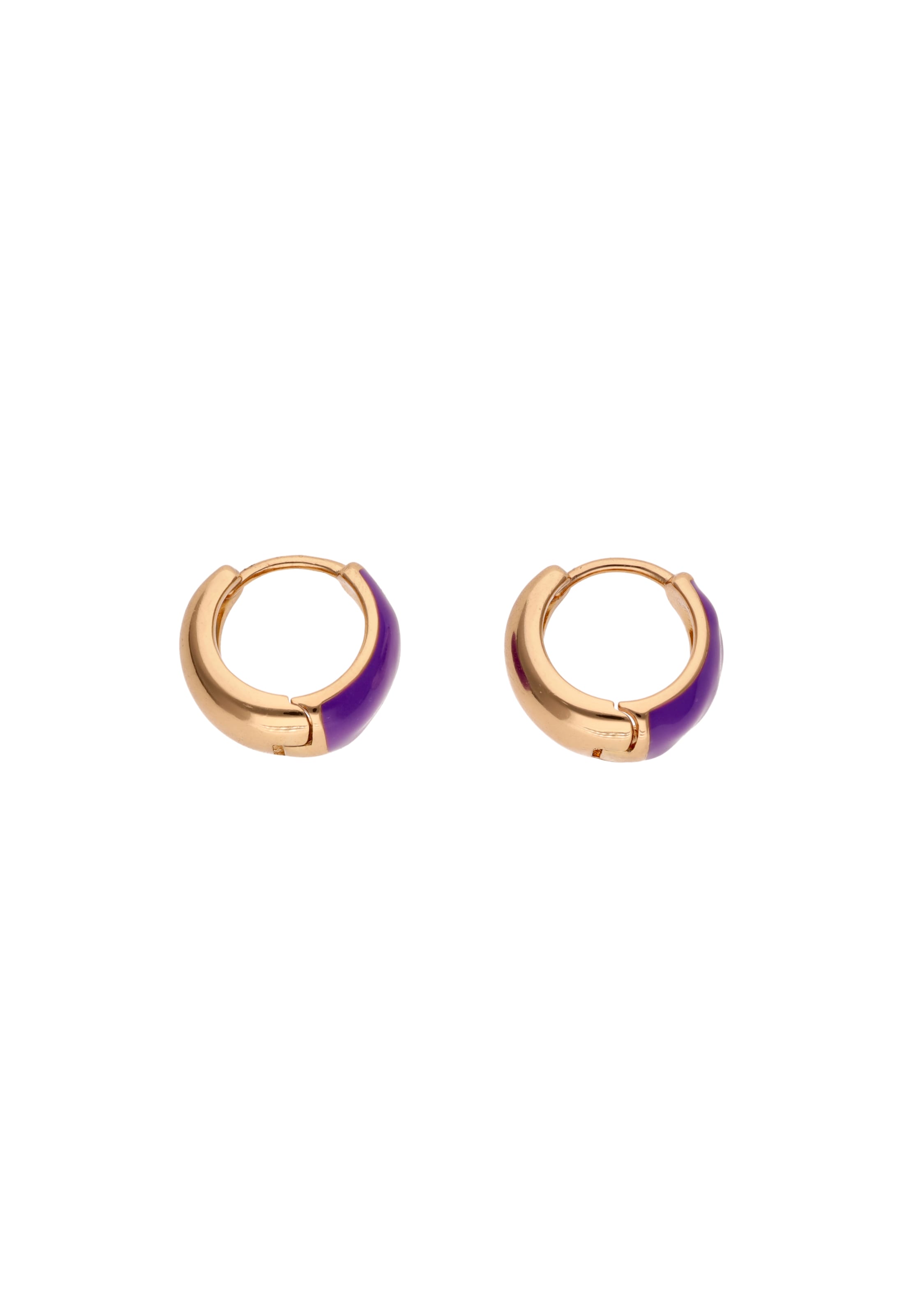 myMo ROCKS Boucles d'oreilles en or rose / violet, Vue avec produit