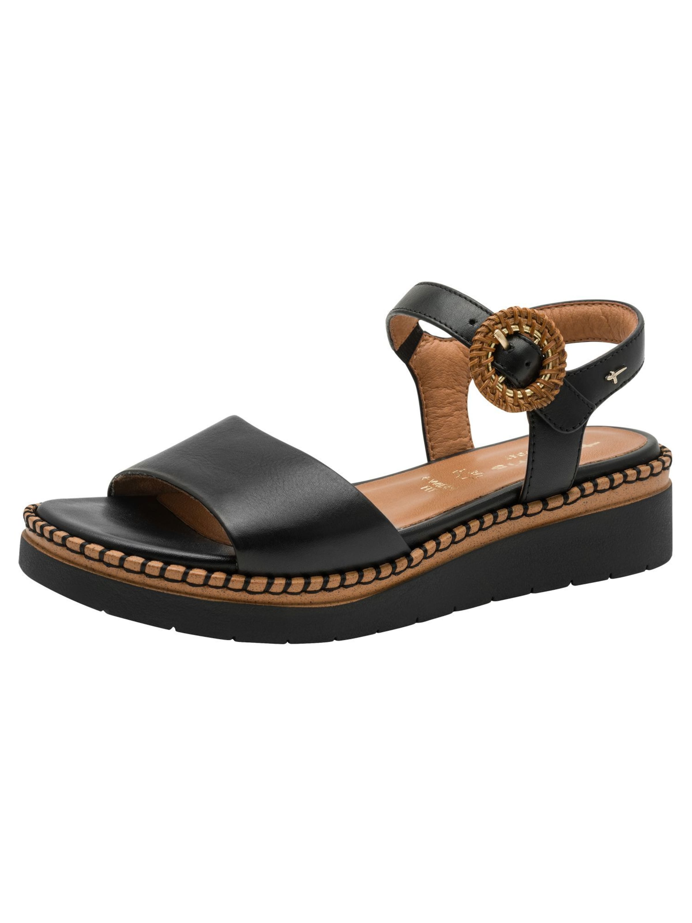 Sandales Tamaris en noir : devant