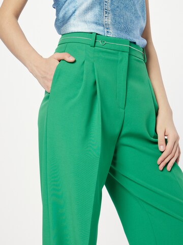 HUGO Loose fit Trousers with creases 'Havira' in Green