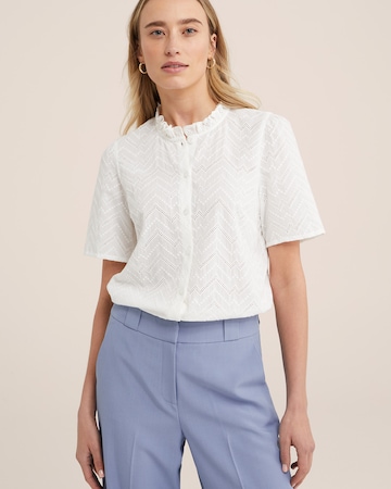 WE Fashion Blouse in Wit: voorkant
