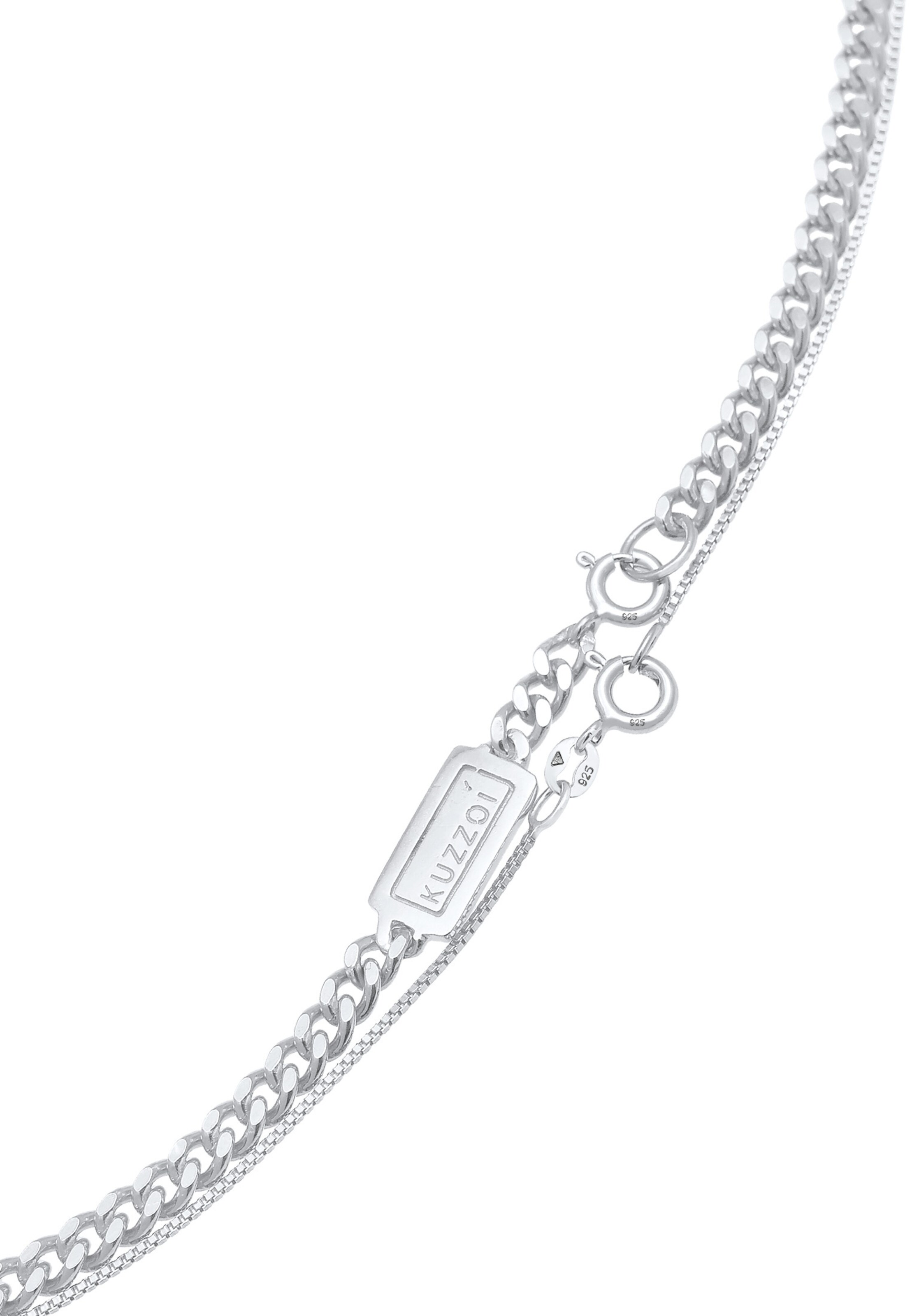 KUZZOI Halskette Basic Kette in Silber
