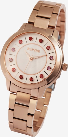 Raptor Analog Watch 'Gloriani, 3 ATM' in Gold: front