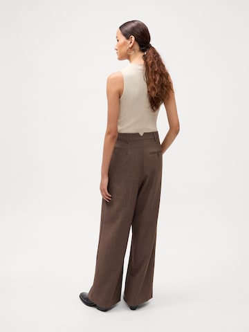 MSCH COPENHAGEN Wide leg Pantalon 'Rosina Michelle' in Bruin