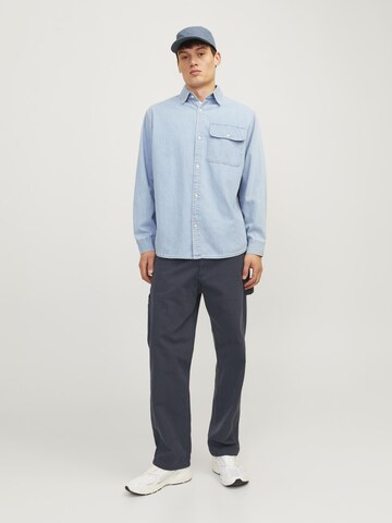 JACK & JONES Loose fit Cargo Pants 'JPSTEddie JJCarpenter' in Blue