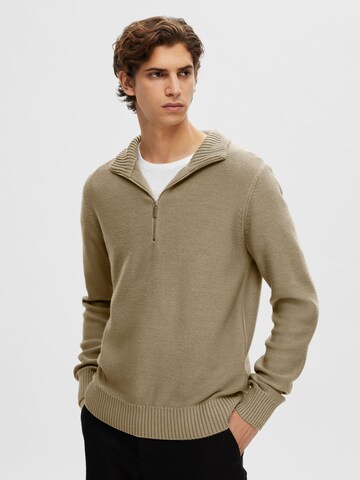 Pull-over SELECTED HOMME en vert : devant