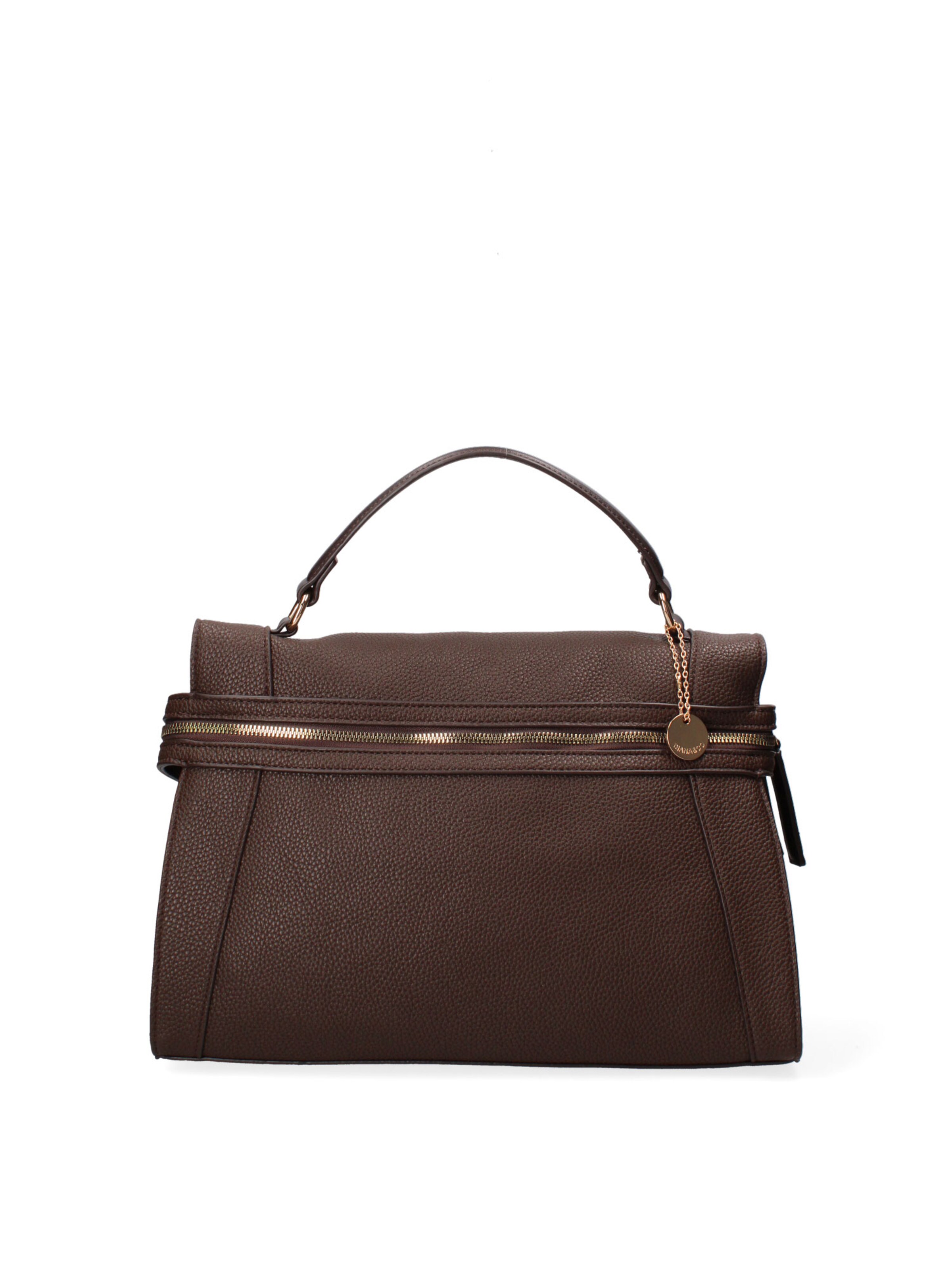 Borsa a mano 'Borsa a Mano Donna Ecopelle - Zip e Tracolla Rimovibile' di Diana&Co. in beige: frontale
