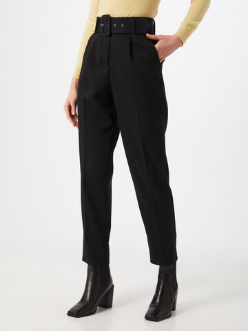 VERO MODA Tapered Pleat-front trousers in Black: front