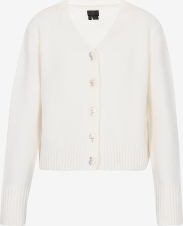 DreiMaster Klassik Strickjacke in Weiß: Vorderseite