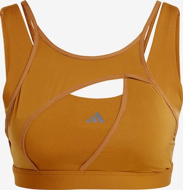 ADIDAS PERFORMANCEBustier Sportski grudnjak 'Powerimpact' - smeđa boja: prednji dio