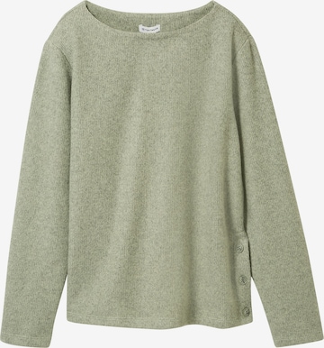 Sweat-shirt TOM TAILOR en vert : devant