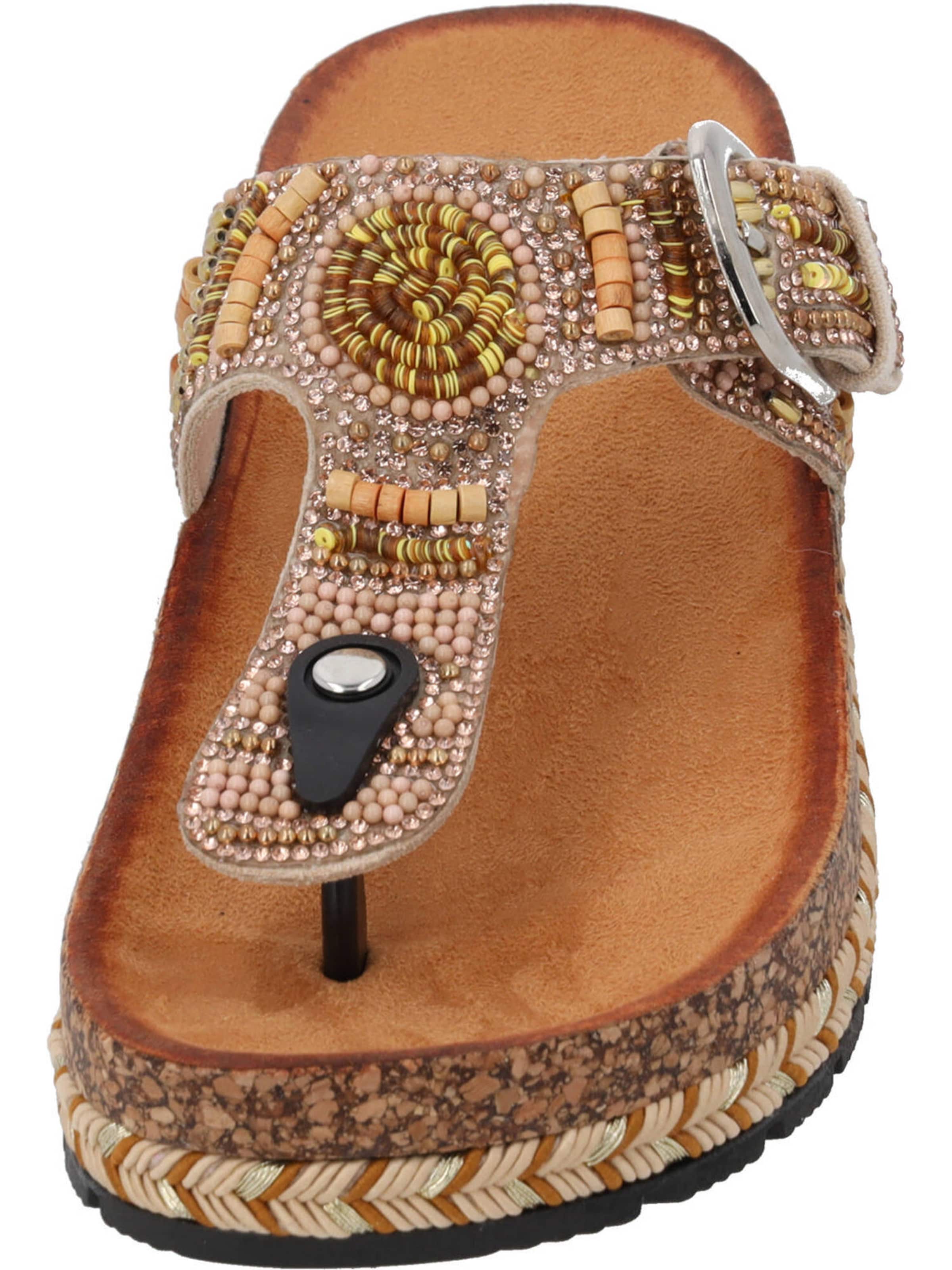 Palado by Sila Sahin Босоножки через палец 'Ikoh ' в Бежевый