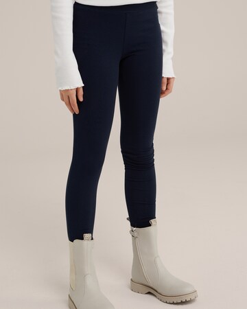 WE Fashion Skinny Leggings in Blue: front