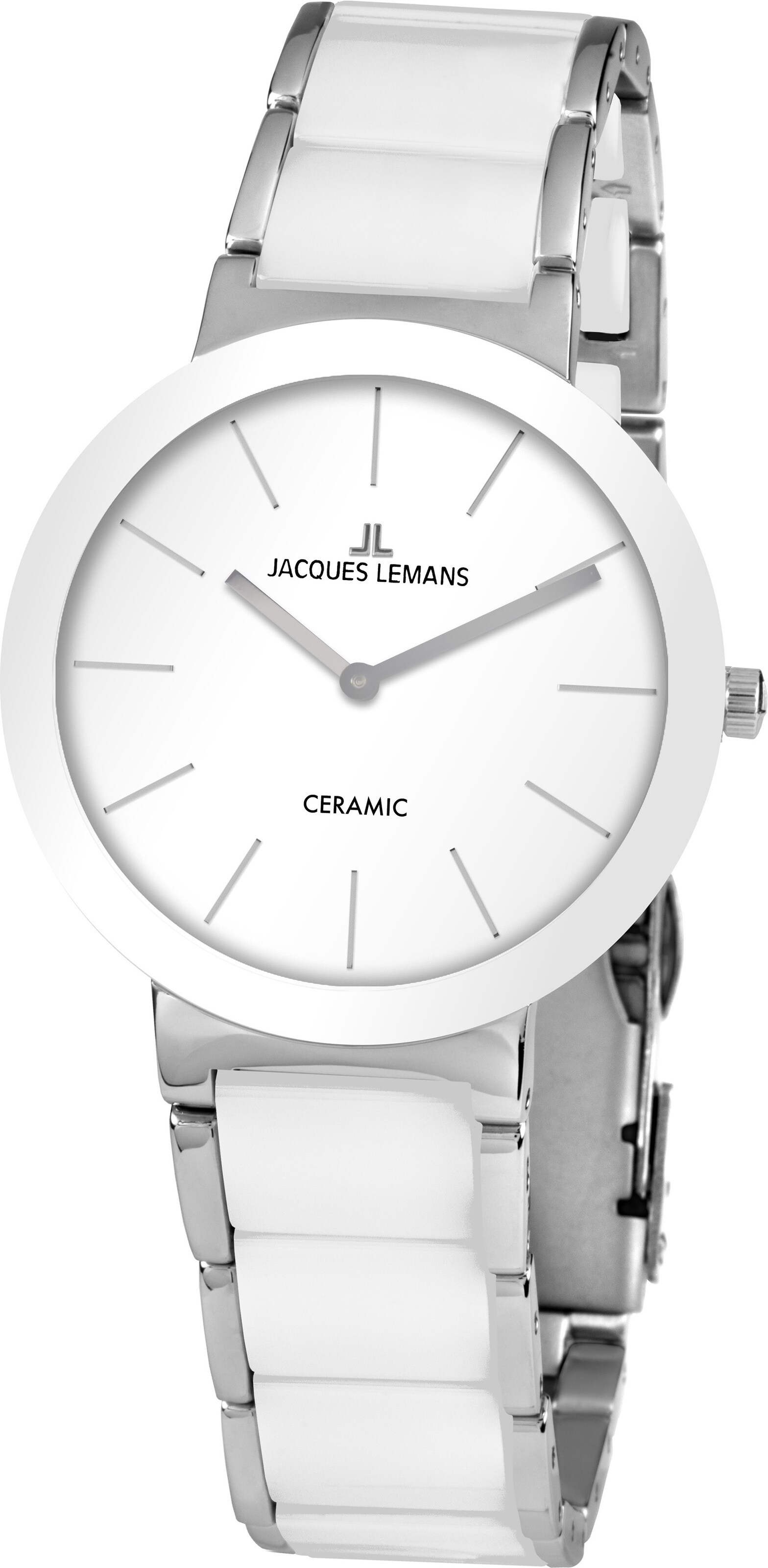 Jacques Lemans Analog Watch in White: front