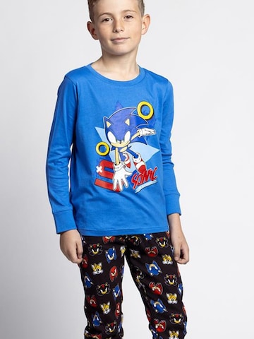 Cerdá Pajamas 'Sonic Pyjama Set Kids Blue – Boys Girls Sleepwear Long Sleeve Top and Pants' in Blue
