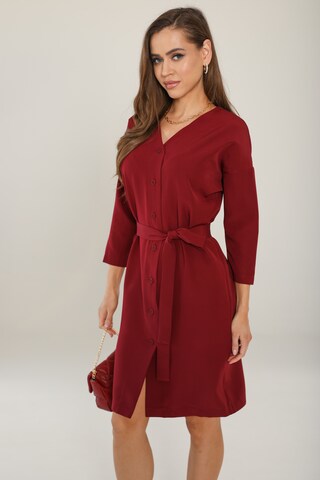 Awesome Apparel Shirt Dress in Red: front