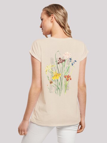 T-shirt 'Blóm Blumenstrauss' F4NT4STIC en beige