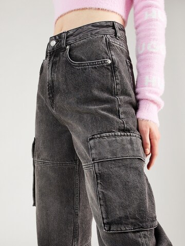 HUGO Wide leg Cargo Jeans 'Galese' in Grey