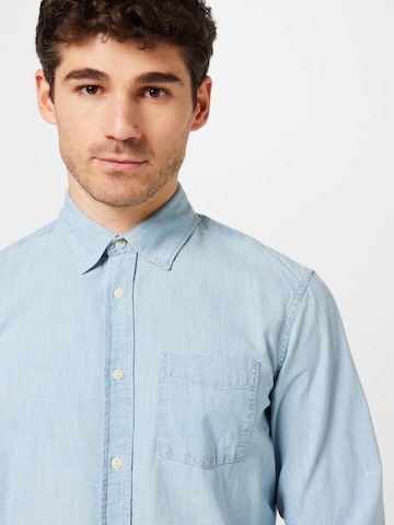 GAP Regular fit Button Up Shirt 'CHAMBRAY' in Blue