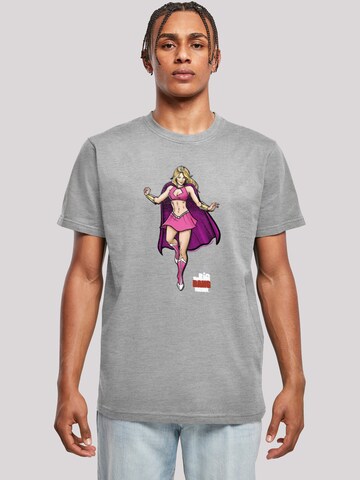 F4NT4STIC Shirt 'Big Bang Theory Penny Superhero' in Grijs: voorkant