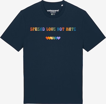 Watapparel Shirt ' Spread Love not Hate ' in Blue: front