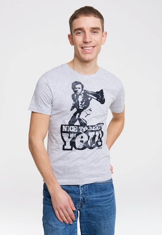 LOGOSHIRT T-Shirt NICE TO MEET YOU in Grau: predná strana