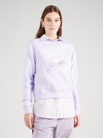 GUESS Sweatshirt in Purple: front