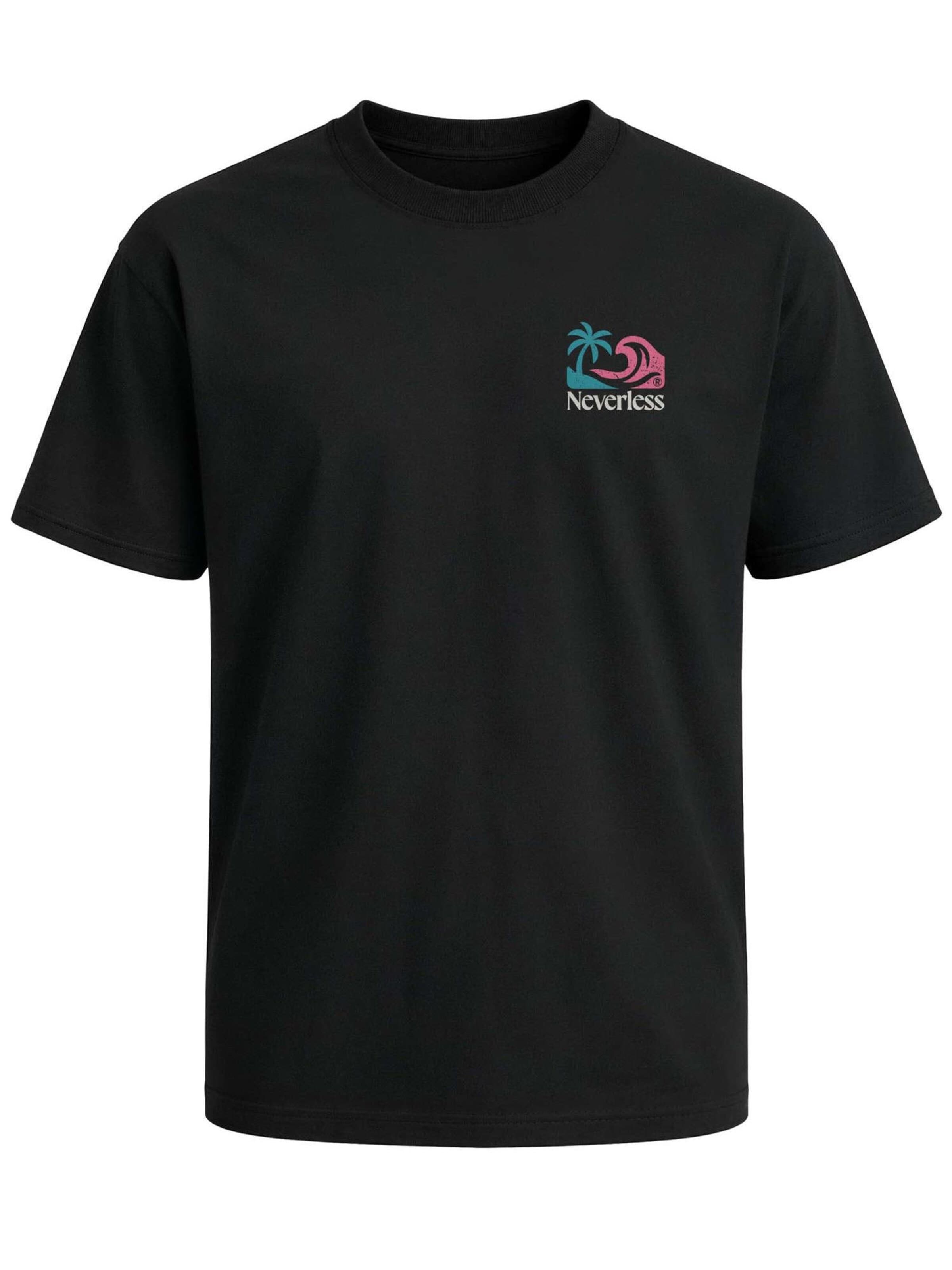 Neverless Shirt 'Mountain Sun' in Black: front