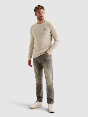 PME Legend Pullover 'Pullover in cotton mélange with flight pocket' i beige