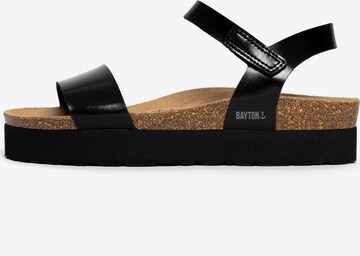 Bayton - Sandalias 'Almeria' en negro: frente