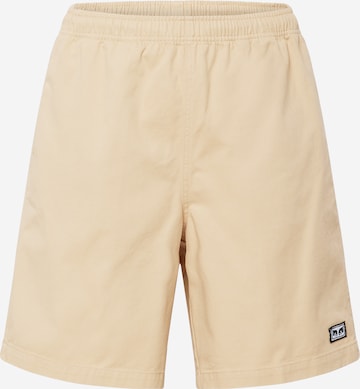 Obey Loose fit Workout Pants in Beige: front