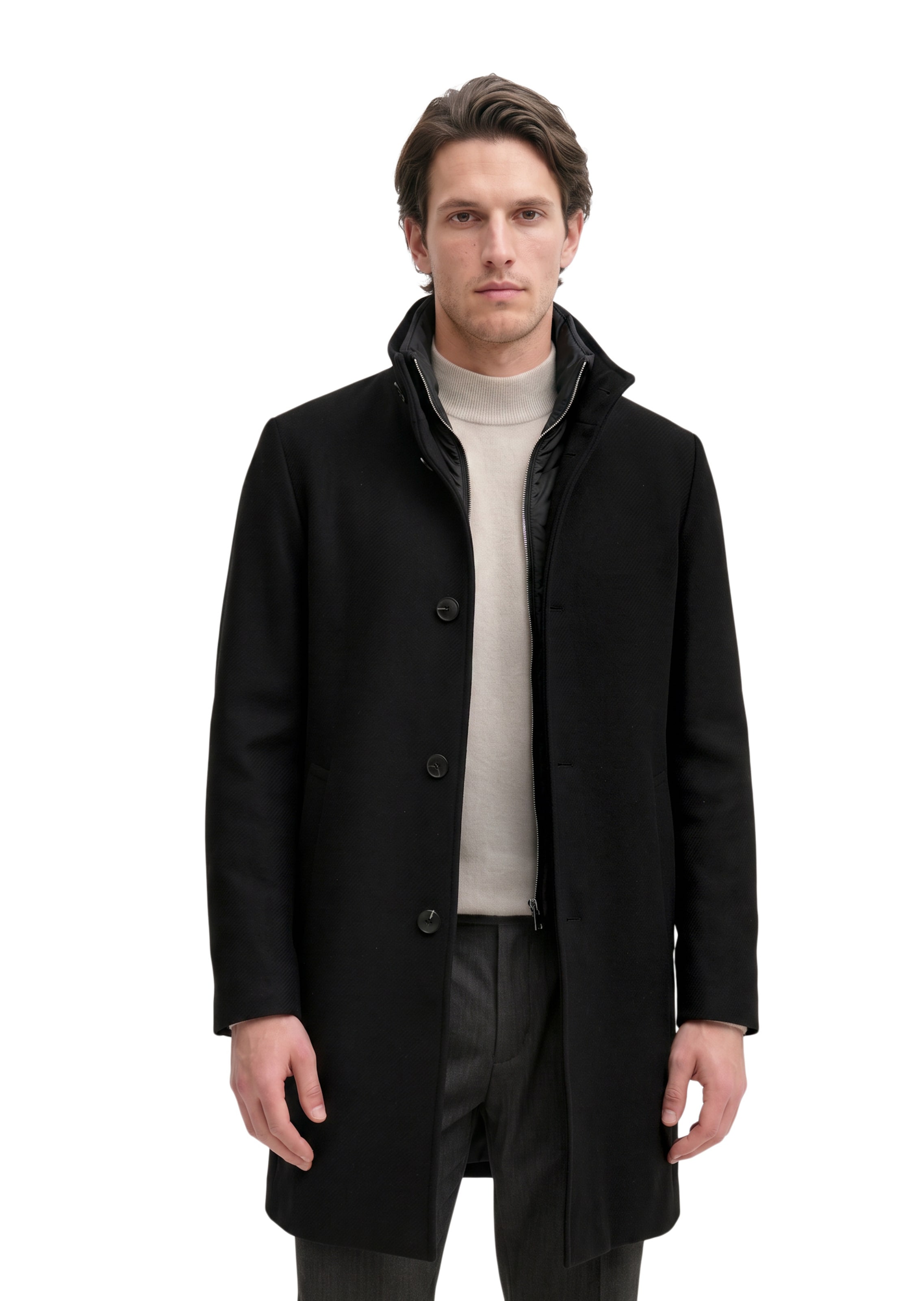Manteau d’hiver Marc O'Polo en noir : devant