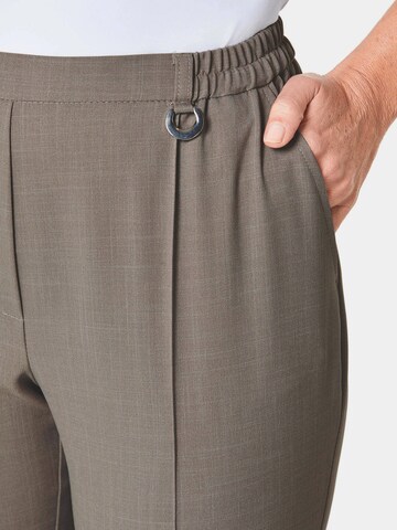 Coupe slim Pantalon à plis 'Martha' Goldner en beige