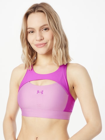 UNDER ARMOUR Bygelfri Sportbehå i lila: framsida