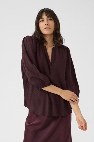 Kaffe - Blusa 'KAAnnika' em castanho: frente