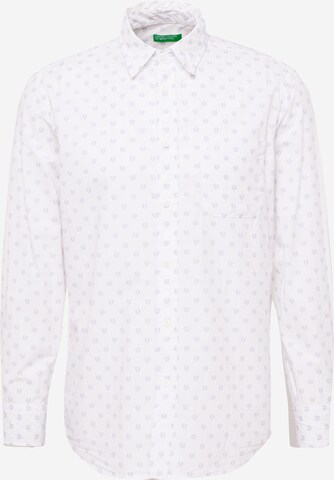 UNITED COLORS OF BENETTON Button Up Shirt in White: front