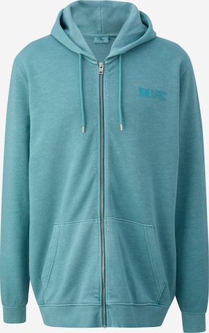 s.Oliver Men Tall Sizes Zip-Up Hoodie in Blue: front