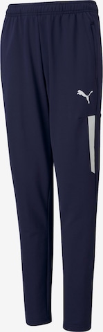 Coupe slim Pantalon de sport 'TeamLIGA Pro' PUMA en bleu : devant