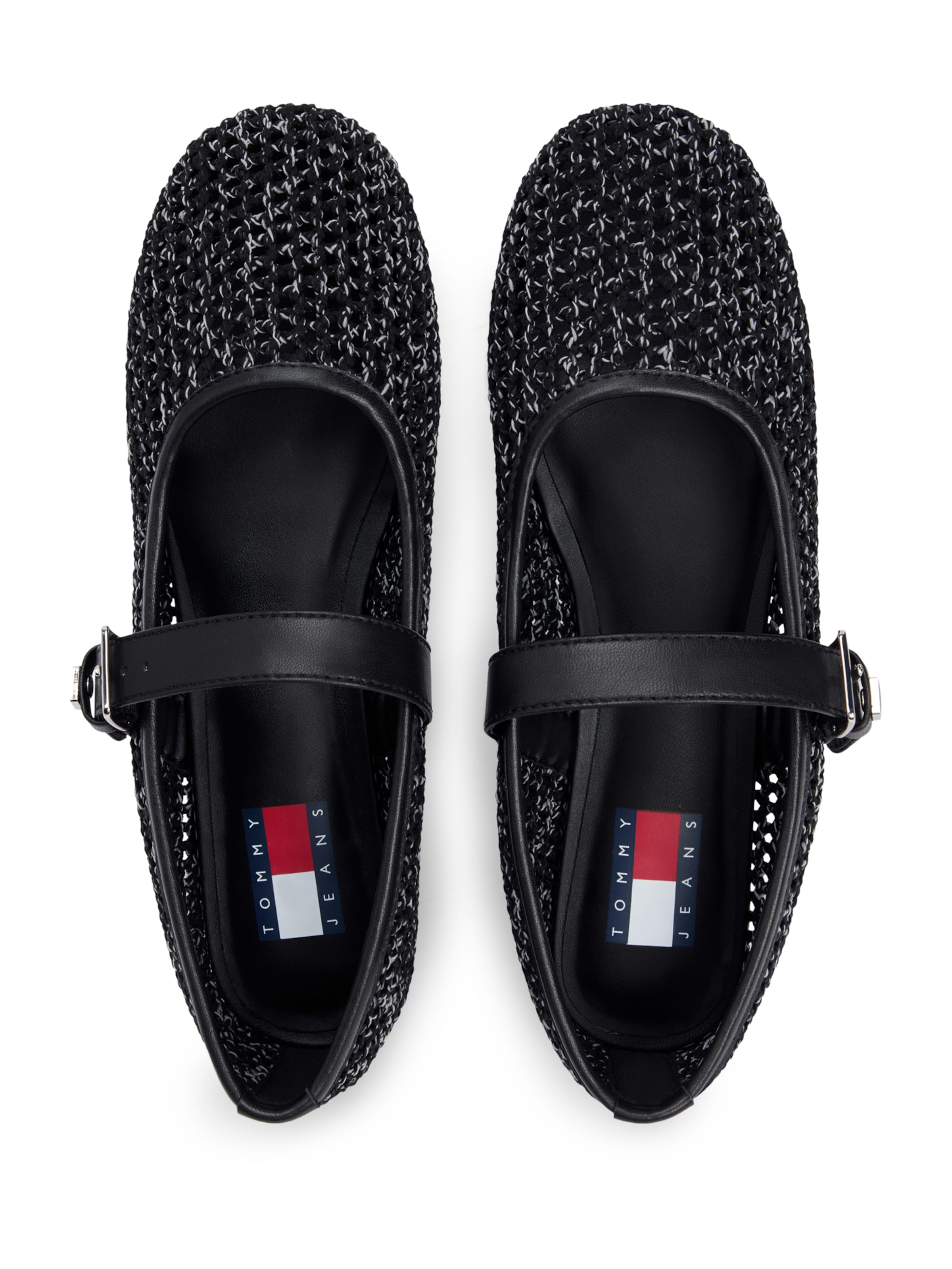 Tommy Jeans Ballerina met riempjes in Zwart